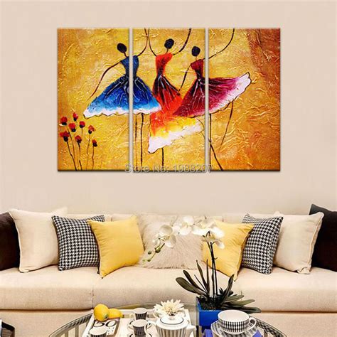 Discount 3 Panles Abstract Spanish Dance Paintings Printed On Canvas