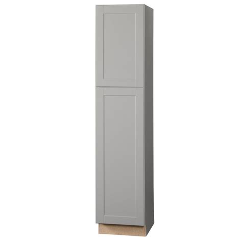 It was a drastic improvement but there was still one major issue. Hampton Bay Shaker Assembled 18x84x24 in. Pantry Kitchen Cabinet in Dove Gray-KP1884-SDV - The ...