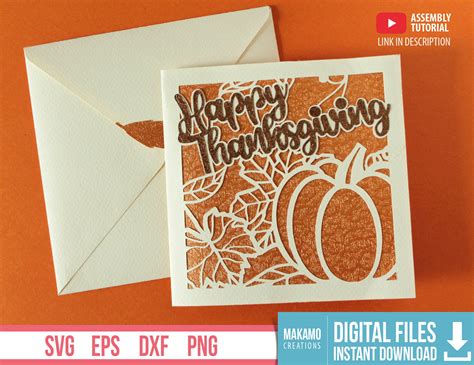 Thanksgiving Card Svg Template Happy Thanksgiving Card Svg Etsy