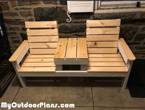 A staple gun and upholstery needle secure the cushion to the wood frame. DIY Jack and Jill Bench | MyOutdoorPlans | Free Woodworking Plans and Projects, DIY Shed, Wooden ...
