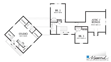 Upper Floor Plan Of Mascord Plan 22201 The Hartford Traditionally