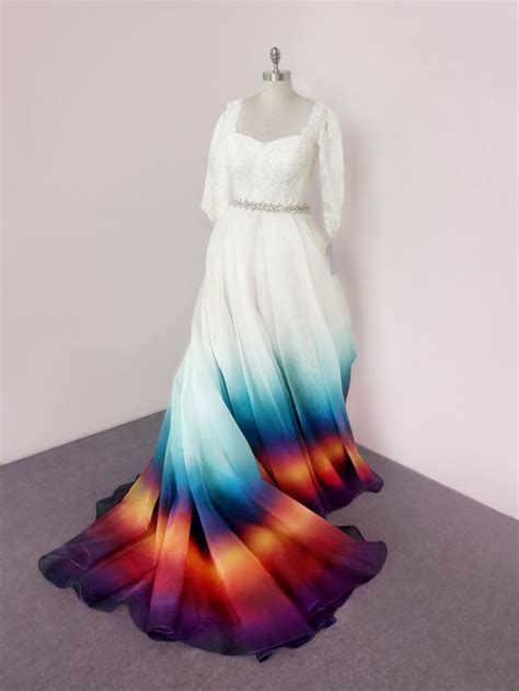 Taylor Ann Art Dye Wedding Dress Rainbow Wedding Dress Gowns Dresses