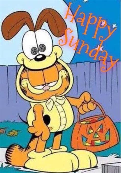 Happy Sunday Quotes Quote Garfield Halloween Days Of The Week Sunday