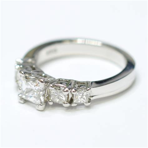 Platinum 735 Grams Princess Cut Diamond Five Stone Style Ring