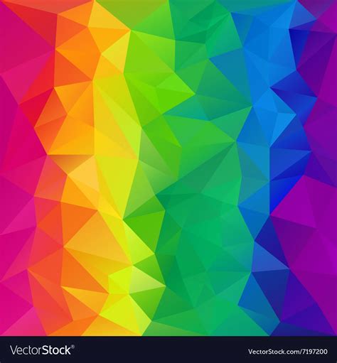 Full Spectrum Rainbow Polygon Triangular Pattern Vector Image