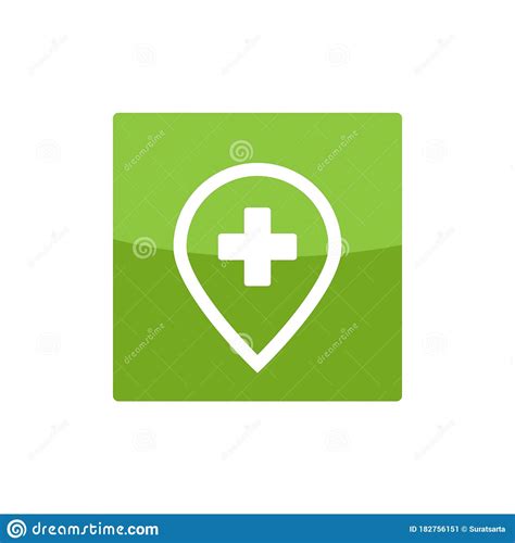 Square Health Pin Logo Template Stock Vector Illustration Of Square