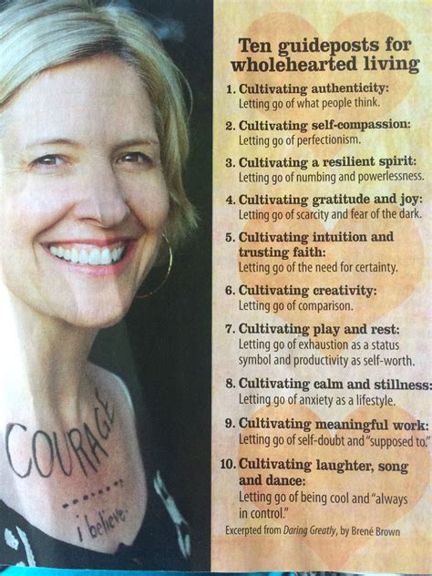 10 Guideposts For Whole Hearted Living Brene Brown Brene Brown