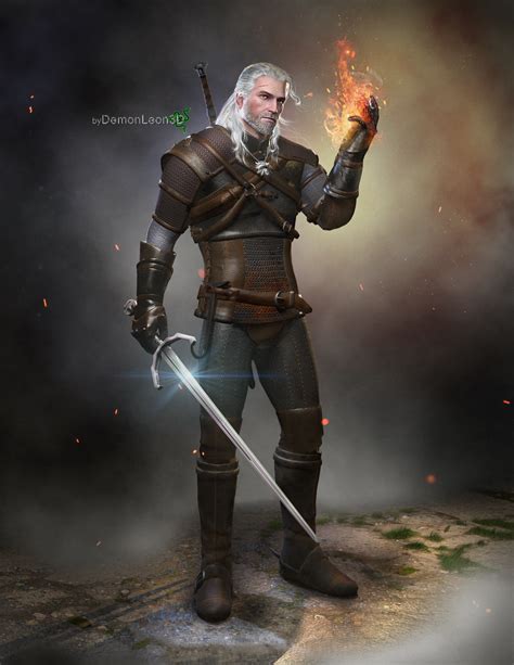 Geralt The Witcher 3 By Demonleon3d On Deviantart