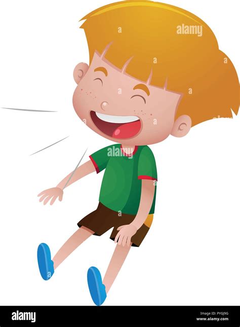 Little Boy Laughing On White Background Illustration Stock Vector Image