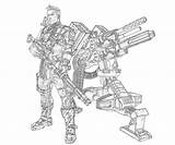 Borderlands Axton Weapon Coloring Pages Printable Another sketch template