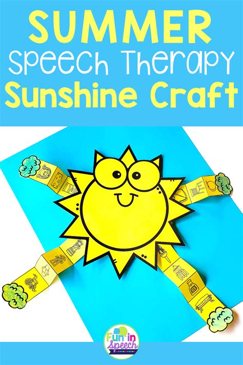 Summer Speech And Language Craft With A Sunshine Theme Speech Therapy