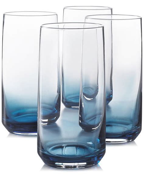 Hotel Collection Blue Ombre Set Of 4 Highball Glasses Created For Macy S Macy S