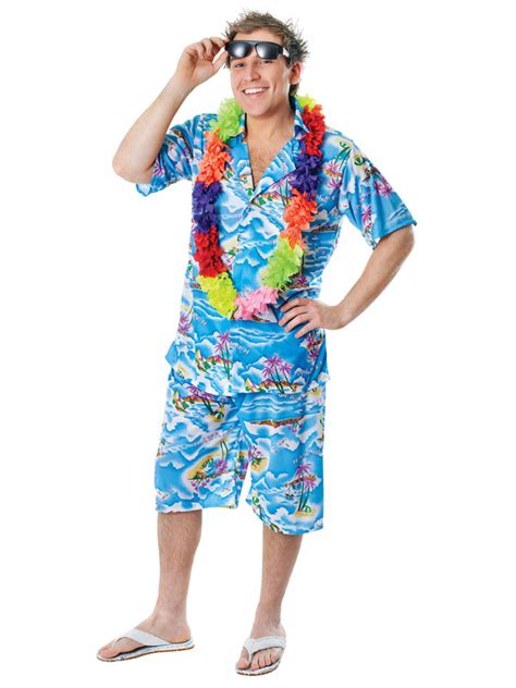 Herren Fashion Mens Blue Hawaiian Beach Shirt Top Stag Do Aloha Holiday