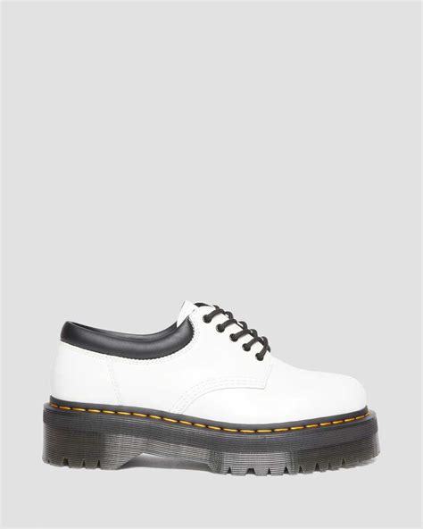 8053 Leather Platform Casual Shoes White Dr Martens