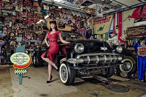 Go Behind The Scenes Of A Hot Rod Garage Pinup Girl Photo Shoot By