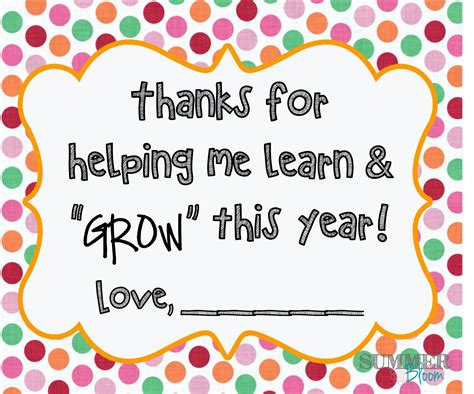 Teacher Thank You T Thanks For Helping Me Learn And Grow Free