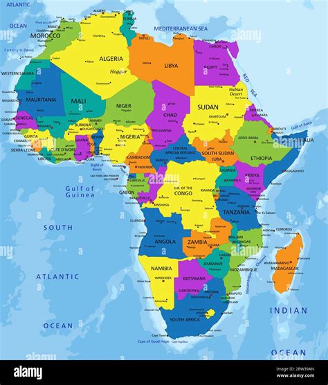 Political Map Of Africa Vector Illustration Map With Name Of Images And Photos Finder