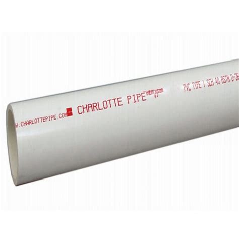 Charlotte Pipe 3 In X 10 Ft 260 Psi Schedule 40 White Pvc Pipe In The