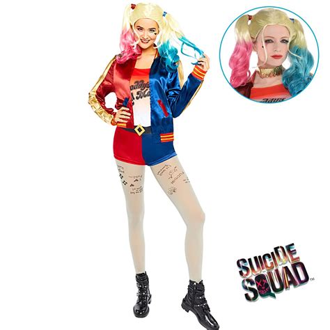 Harley Quinn Kostüm Deluxe Suicide Squad Für Damen Inkl Perücke