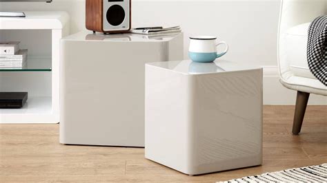 Dice White Gloss Side Tables White Gloss Side Table Side Table