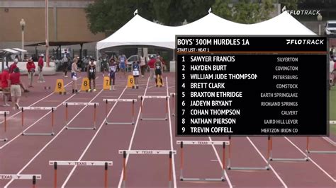 High School Boys 300m Hurdles Class 1a Finals 1 Uil State Track