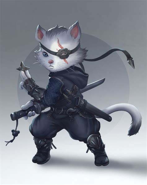 Ninja Cat Mini Art Print By Krizevil Without Stand 3 X 4 Cat