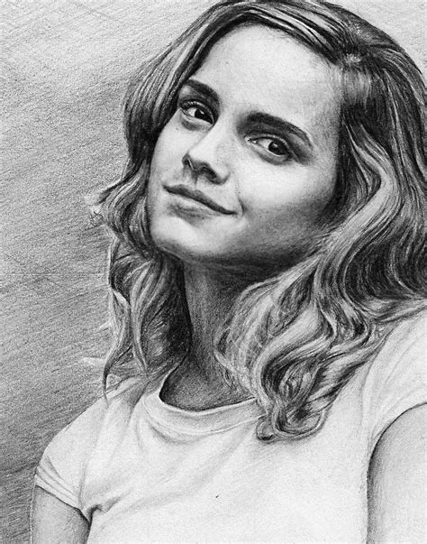 Pencil Portrait Mastery Emma Watson By Pencilplane