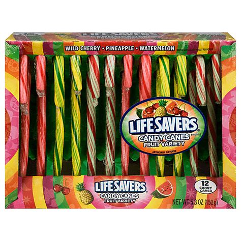 Life Savers Candy Canes Wild Cherrypineapplewatermelon Fruit