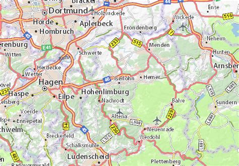 Karte Stadtplan Iserlohn Viamichelin