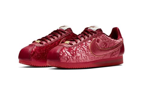 Nike Classic Cortez Floral Velvet Red Crush Hypebae