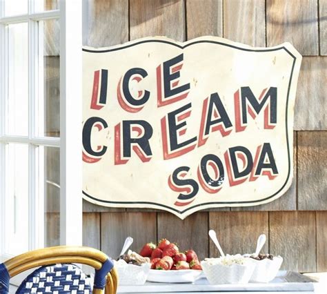 Pottery Barn Ice Cream Soda Sign New In Box In Plaques And Signs Ebay