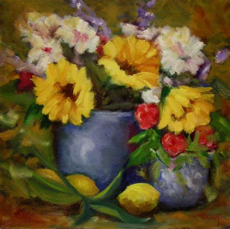 Fall Flower Still Life Painting By Linda Hiller