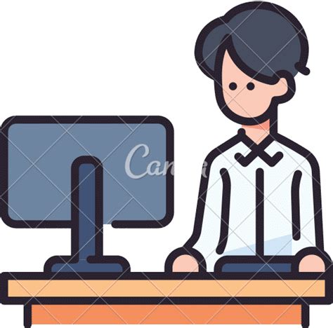 Male Office Worker Icon 素材 Canva可画