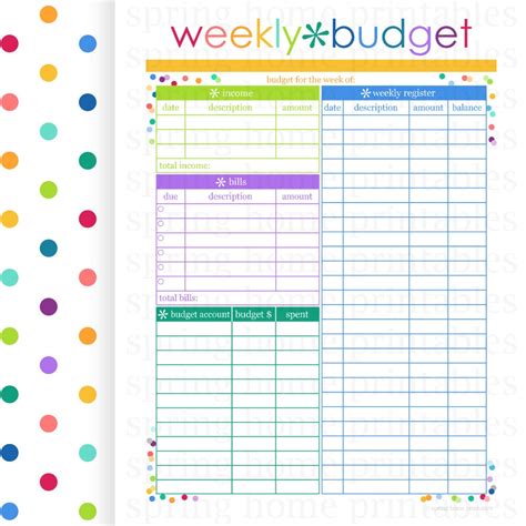 Printable Monthly Budget Planner Sample Template