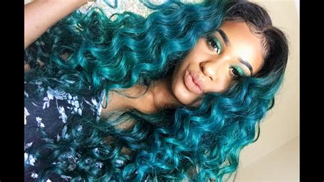 If your hair is blue or green you can really only use darker colours on it. GREEN HAIR COLOR ON DARK HAIR TUTORIAL ft. SUNLIGHT HAIR ...
