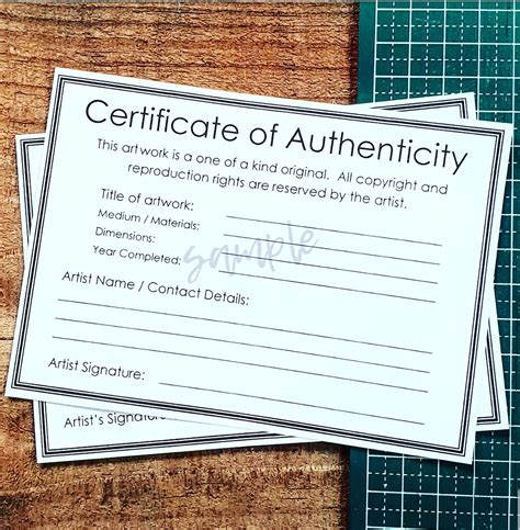 Modern Certificate Of Authenticity Coa For Original Painting Etsy