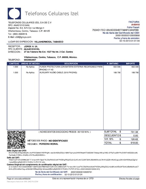 Formato De Factura Electrónica Plantillas Gratis