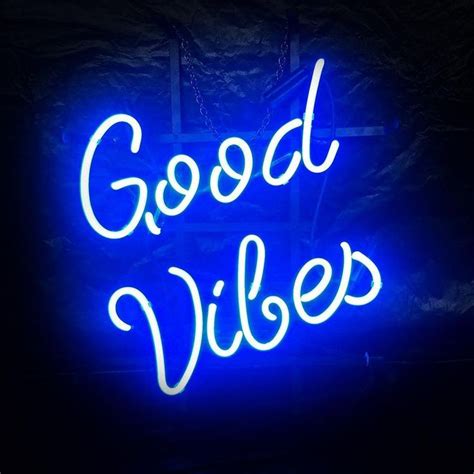 Good Vibes Neon Led Sign Good Vibes Neon Wall Light Etsy Blue Neon