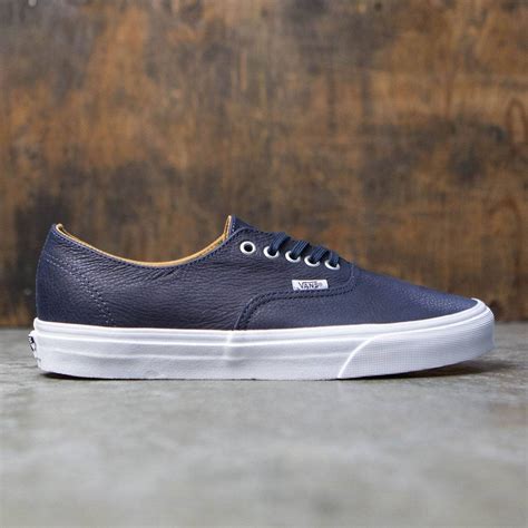 Vans Men Authentic Decon Premium Leather Blue Parisian Night True White