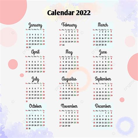Calendar White Transparent 2022 Calendar With Abstract Background