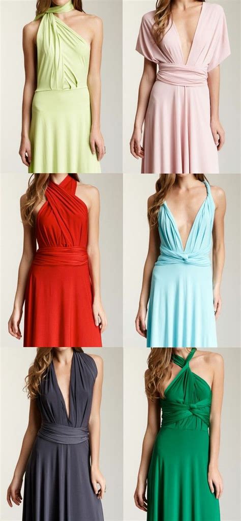 Inspiration for elegant updos, curls and even mismatched hairstyles for your girls. Convertible dress - cute for a bridesmaid | Multi way dress, Infinity dress styles, Dresses