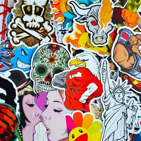 100 Pieces Car Stickers For Graffiti White Vinyl Sticker Coloring