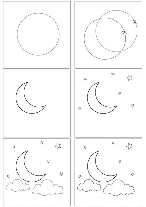 How To Draw A Crescent Moon Kids Drawing In 2021 Cresent Moon