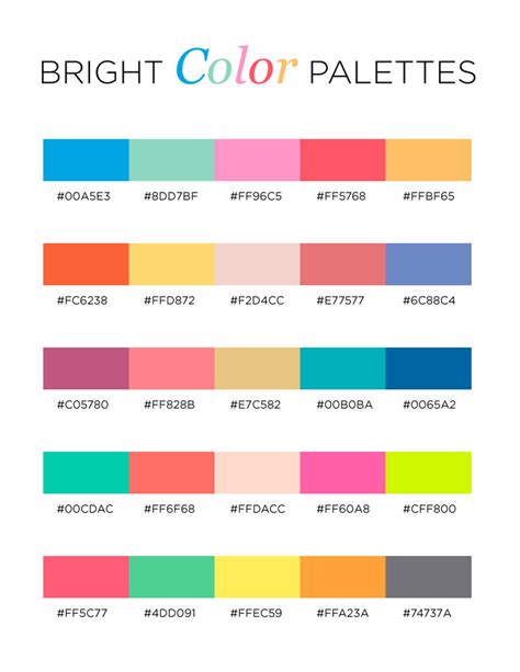 BRIGHT COLOR PALETTES In Color Palette Bright Color Palette Design Hot Color Palette