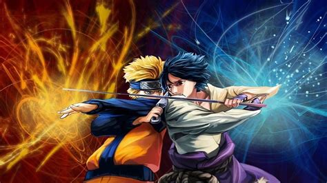 Wallpaper Naruto I Sasuke Guys Battle Sword Planet