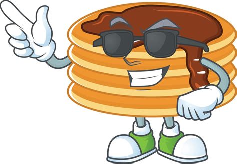 Chocolate Cream Pancake Cartoon Character 20848297 Vector Art At Vecteezy