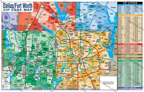 Dallas Fort Worth Zip Code Map Counties Colorized Files Pdf And A