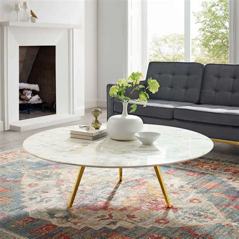 Modterior Living Room Coffee Tables Lippa 47 Round Artificial