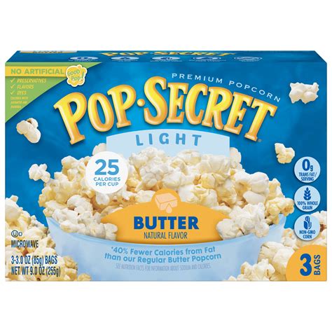 Pop Secret Microwave Popcorn Light Butter 3 Oz 3 Ct
