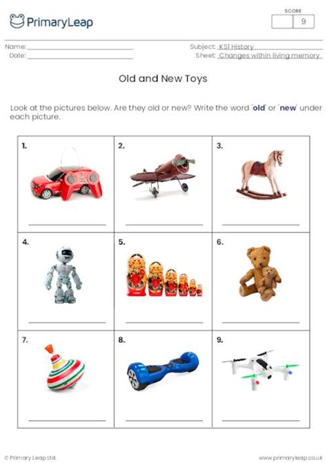 Toys Then And Now Worksheet